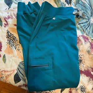 Pacific Blue Zamora Figs Scrub Pants